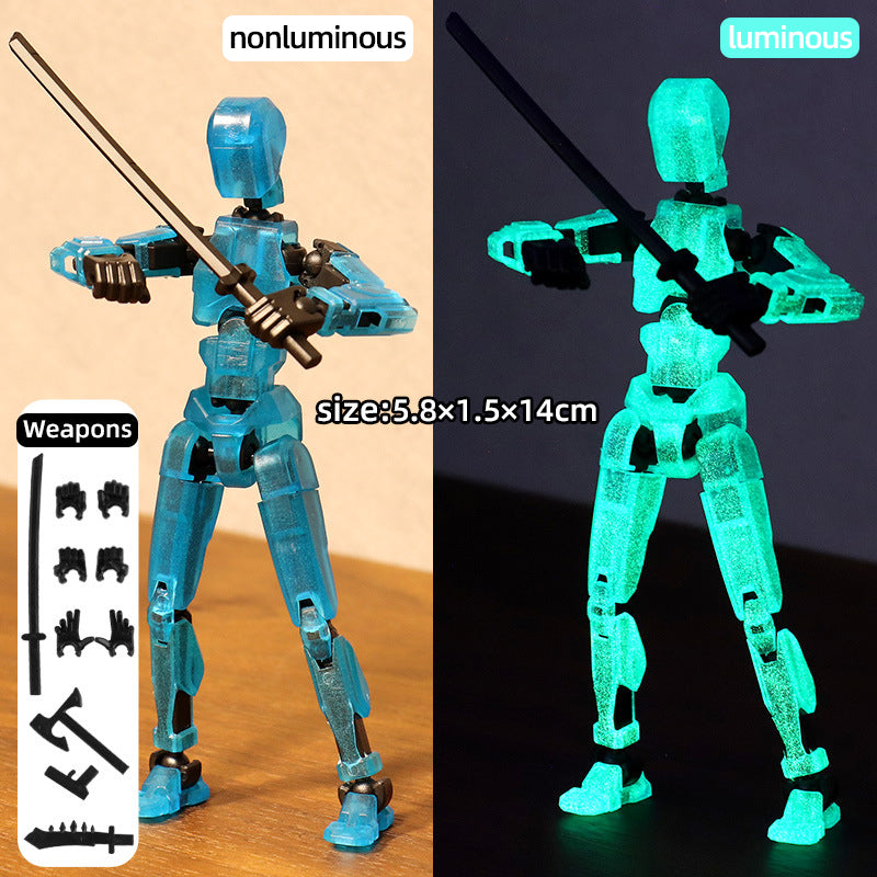 Robot transformador móvil de múltiples articulaciones, modelo humano impreso en 3D, juguete simulado para niños