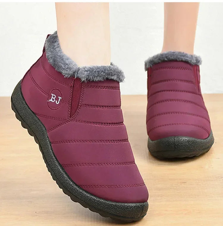 Zapatos de plataforma de algodón para parejas* botas de nieve de felpa cálidas e impermeables